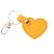LLAVERO DE PIEL CORAZON AMARILLO